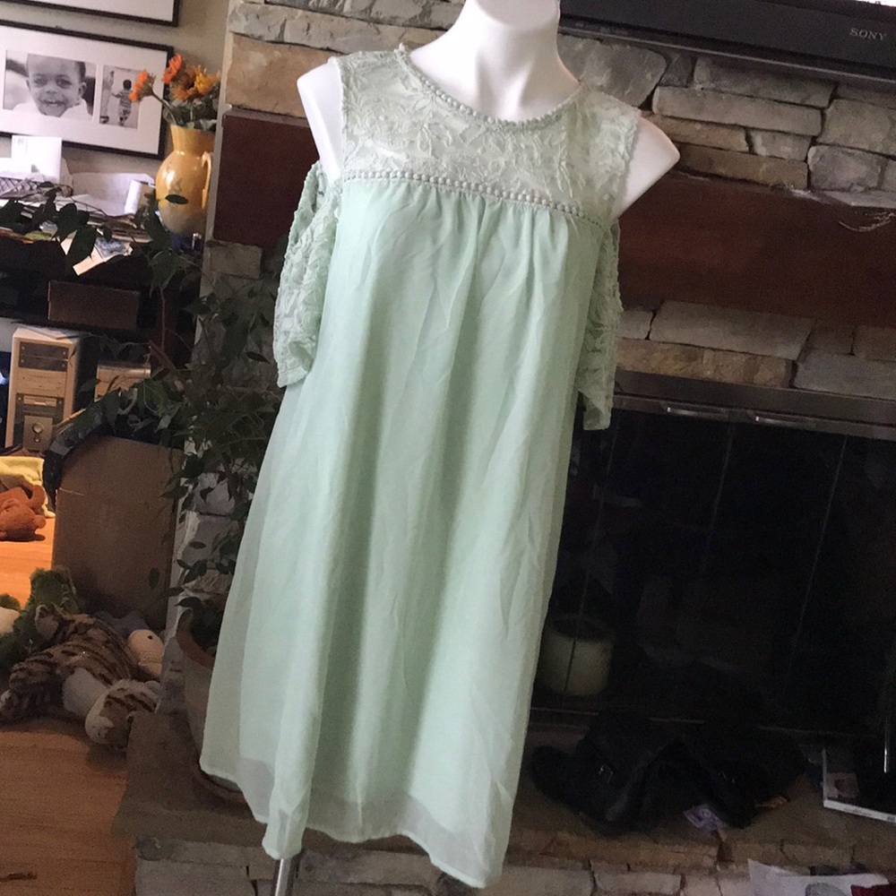 Lacy cold shoulder dress